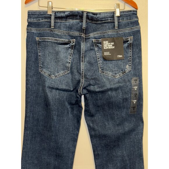 NWT Silver Jeans Suki Mid Rise Slim Bootcut Jeans Size 14 - Picture 9 of 14